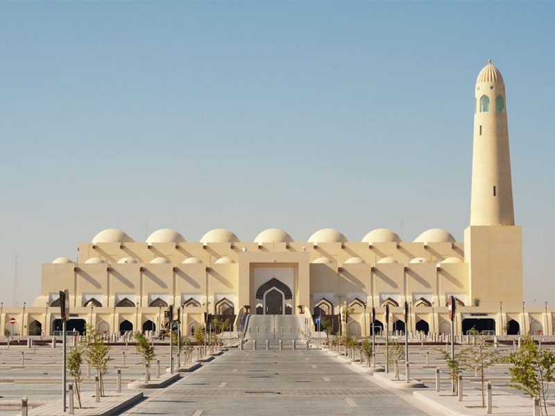 Qatar State Mosque, Doha — heritage façade cleaning by SKYNA